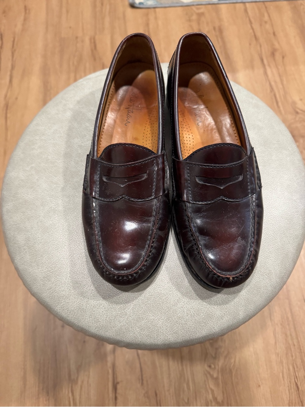 COLE HAAN MENS CLASSIC PENNY BROWN LEATHER LOAFERS STYLE 03504 SZ 9.5